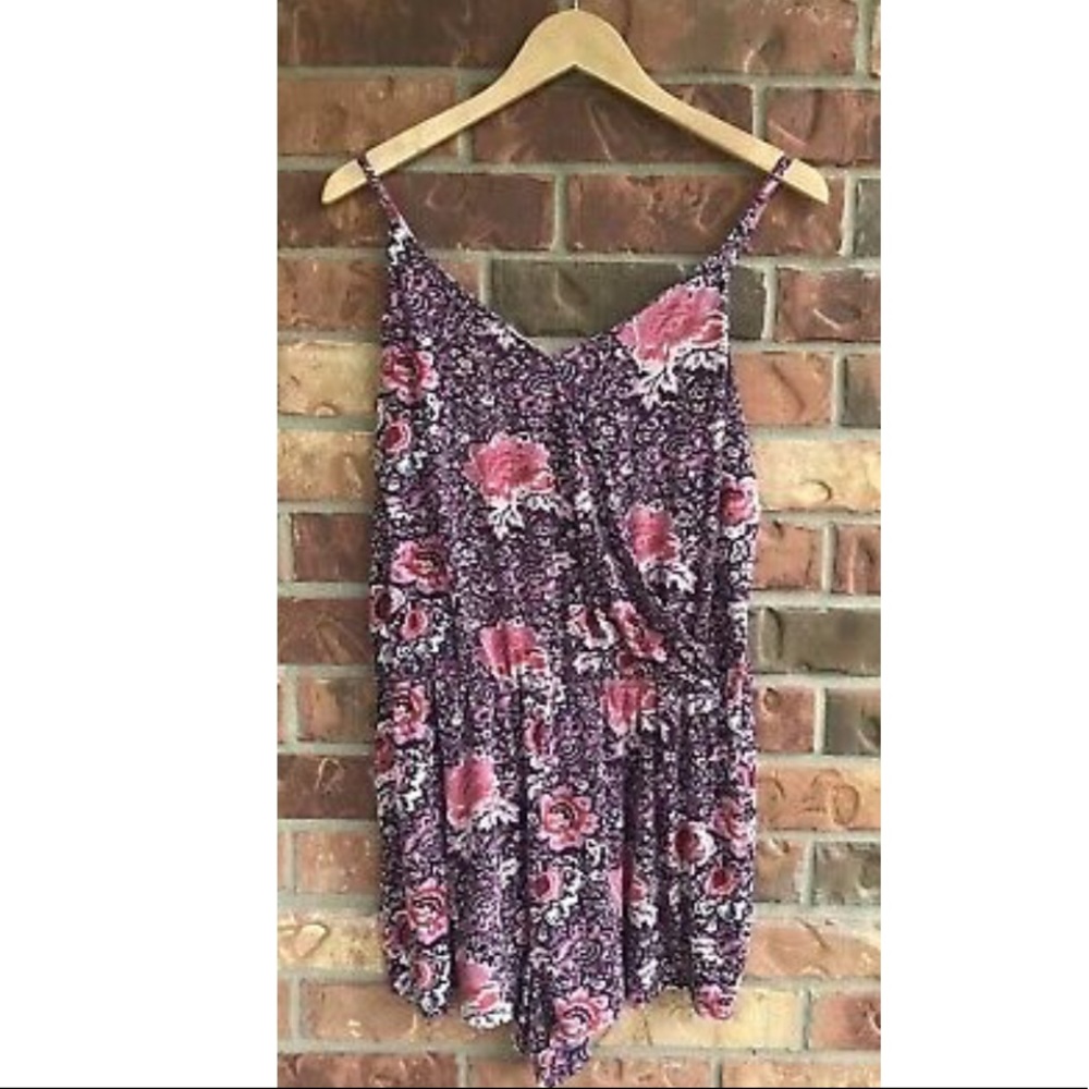 Purple floral AE romper